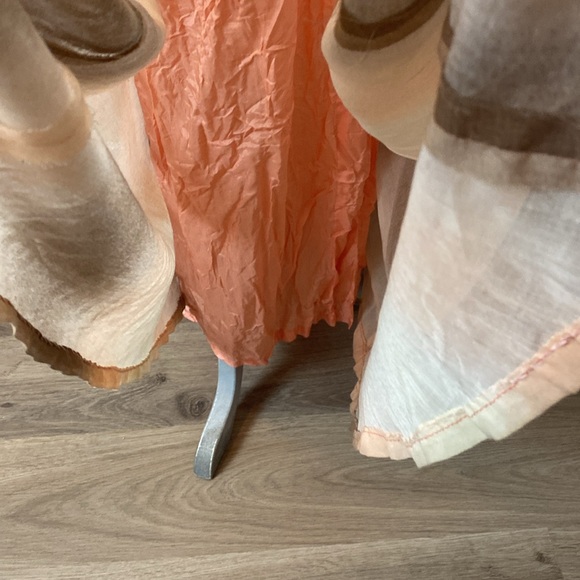 Vintage Algo-Ettes Ombré Peach Cream & Brown Floor Length Maxi Dress Size Size 5 - Picture 11 of 16